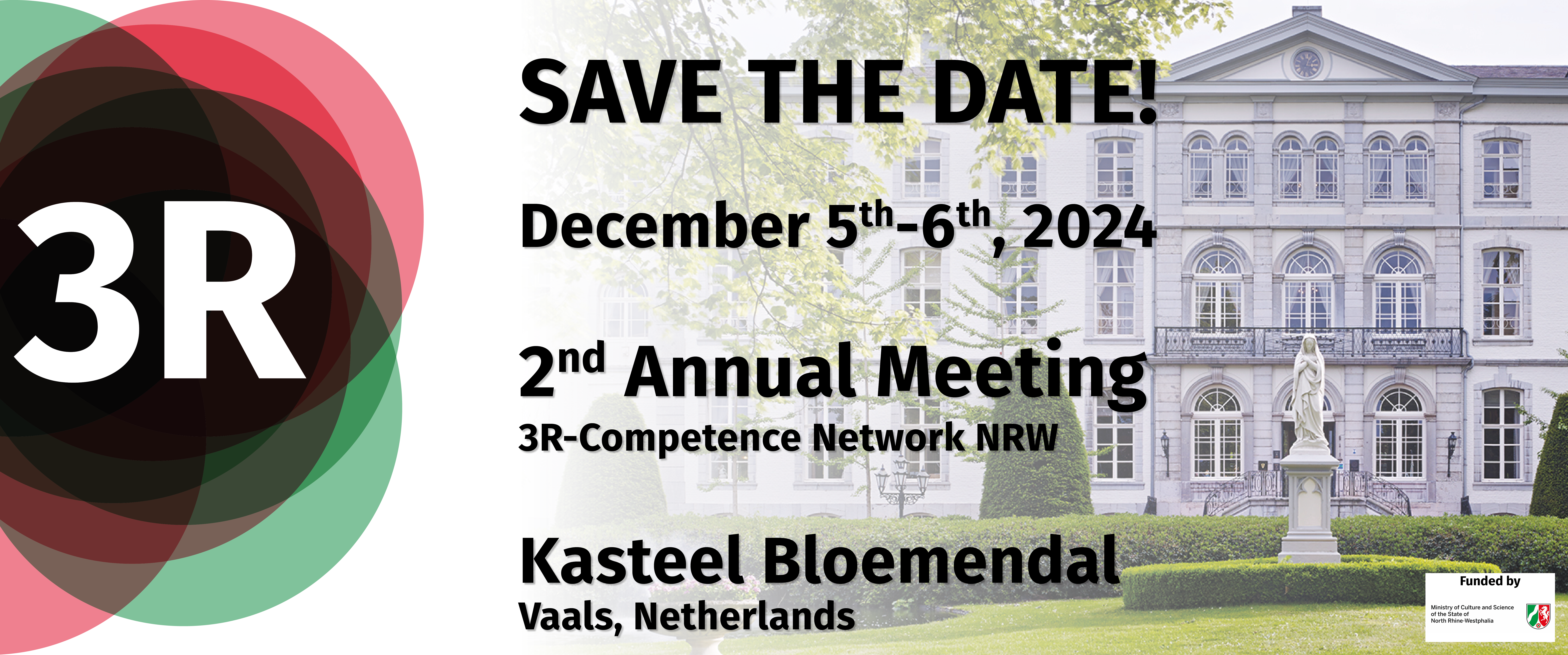 Save-the-Date banner for the 2nd Annual Meeting of the 3R-Competence Network NRW