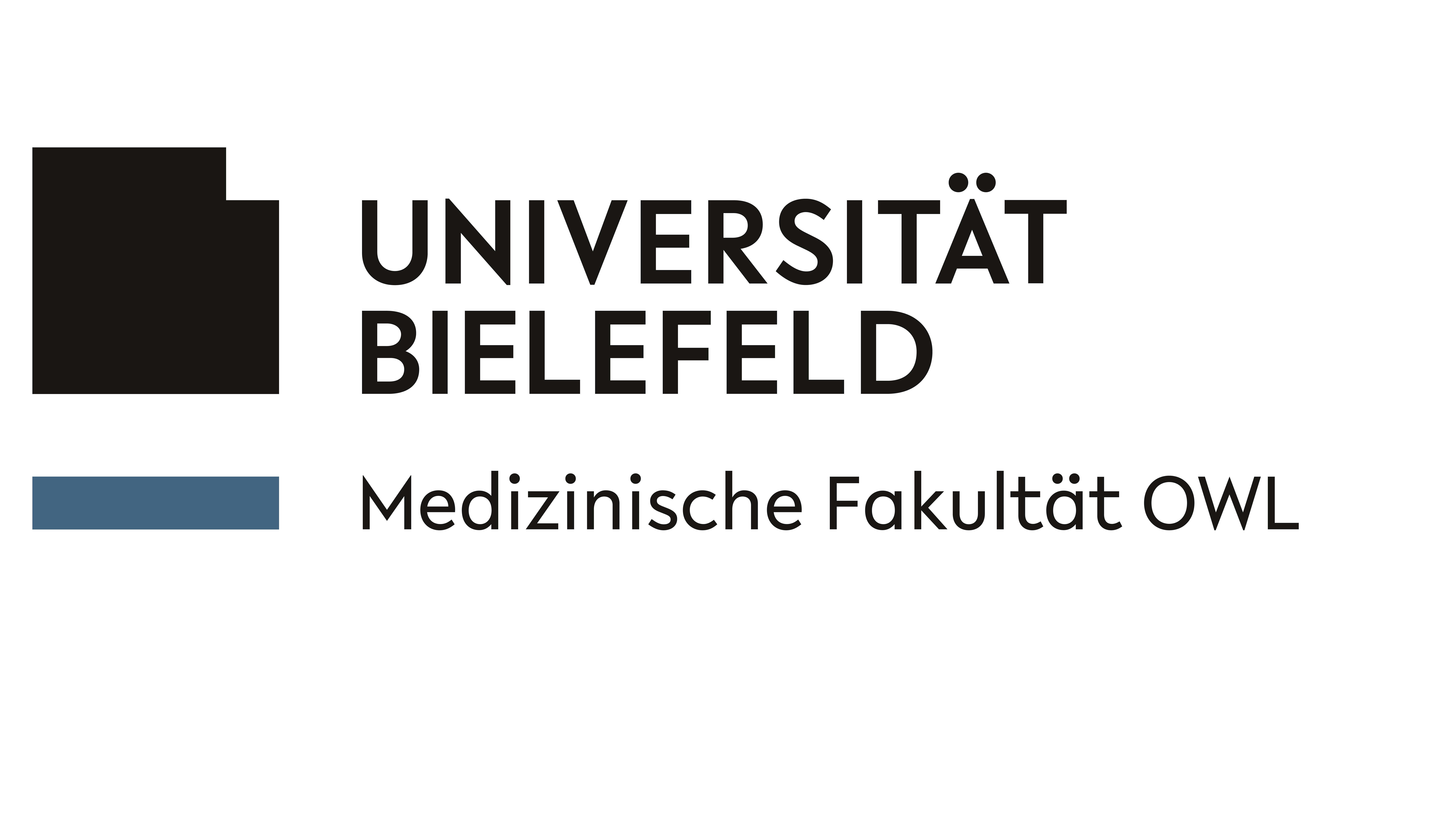 Hier ist das Logo der Medizinischen Fakultät Bielefeld zu sehen.